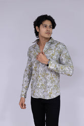 Multi-colour abstract print shirt for men